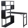 Versatile L-Shaped Home Office Desk with Rolling Bookshelf