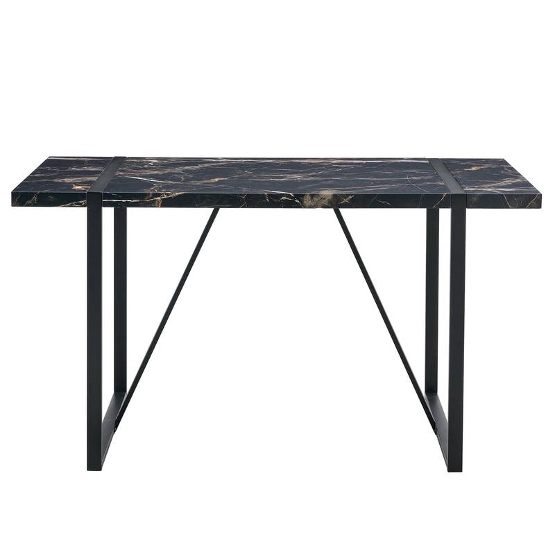 Chic Black Rectangular Dining Table for Gatherings