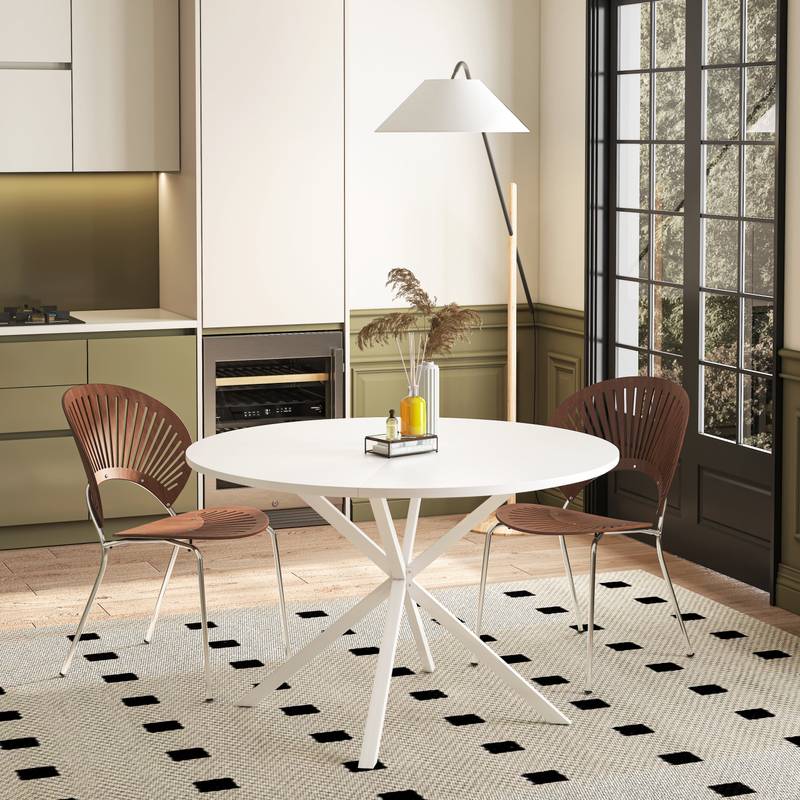 Chic Round Dining Table with Removable Top