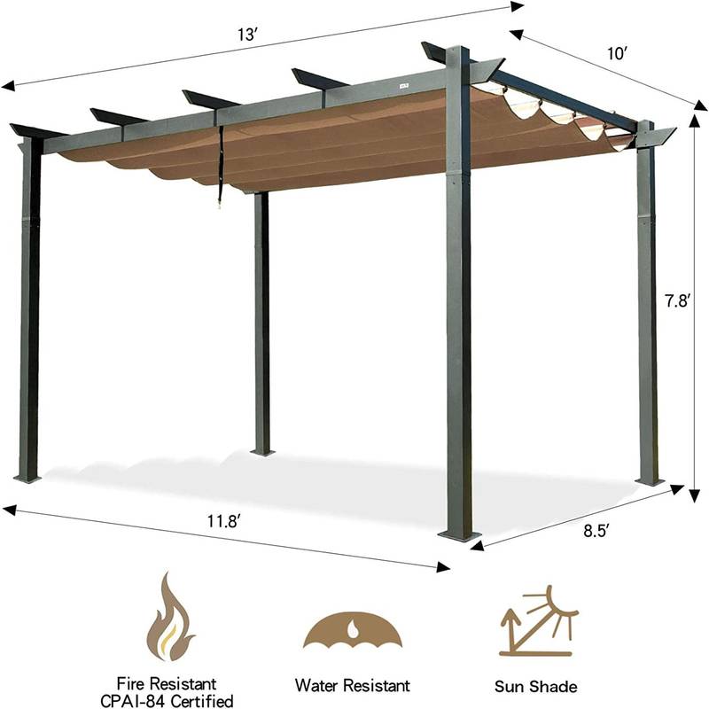 Chic Aluminum Pergola with Sun Shade for Stylish Outdoor Spaces