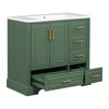 Charming Green Bathroom Vanity Set with Resin Sink
