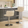 Chic Beige Swivel Bar Stools - Set of Two