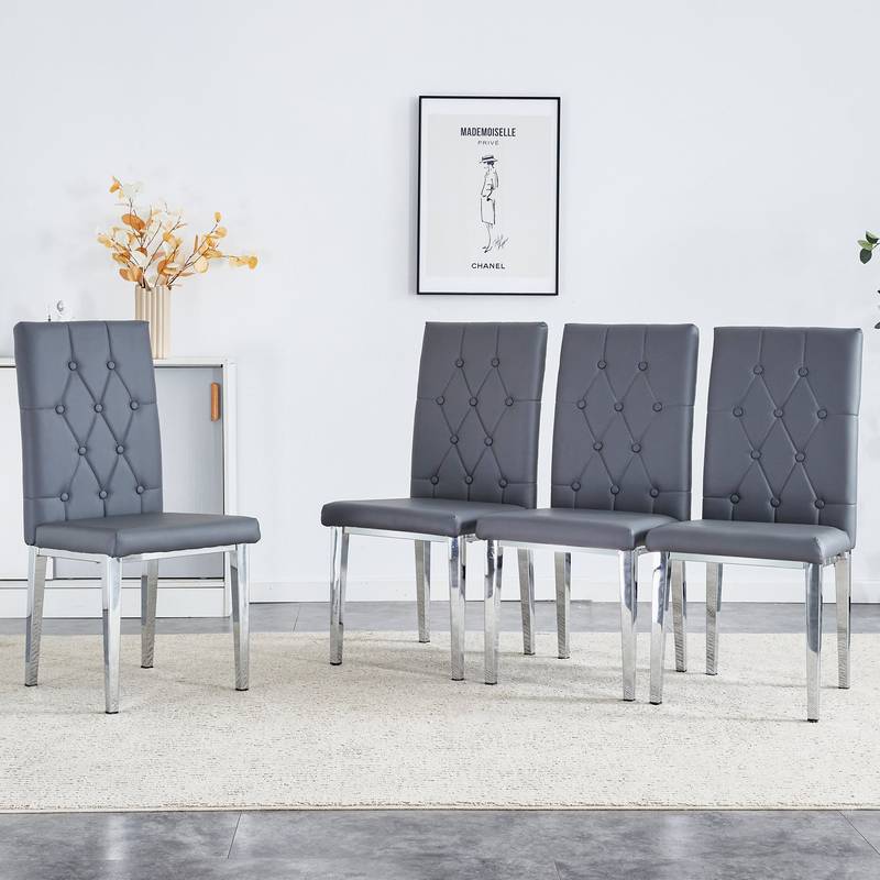 Stylish Gray Armless Dining Chairs Set