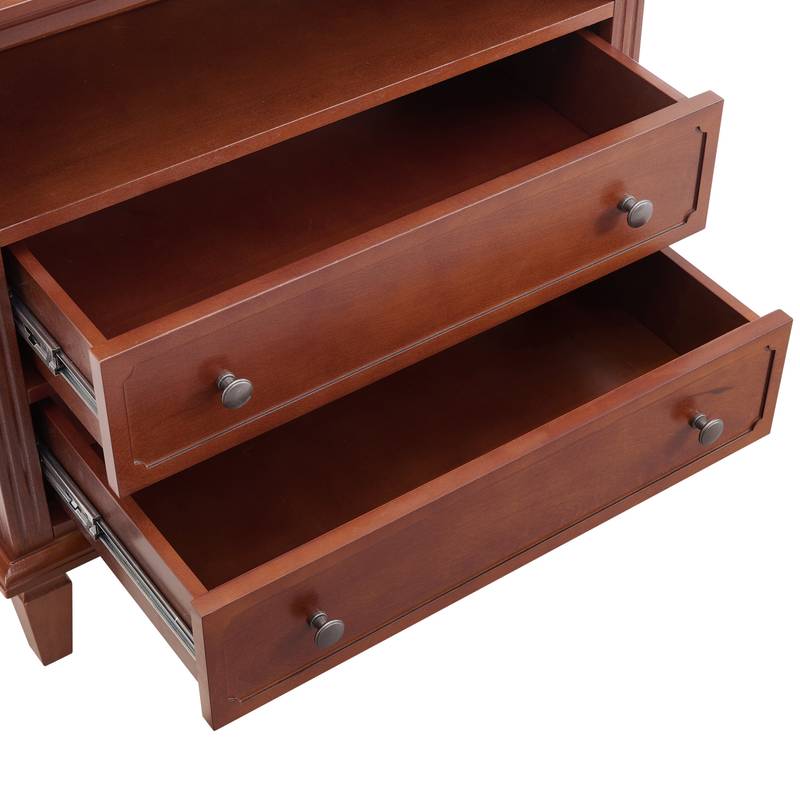 Chic Farmhouse Nightstand with USB Charging & Storage