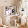 Smart Corner Desk with Storage & Outlets