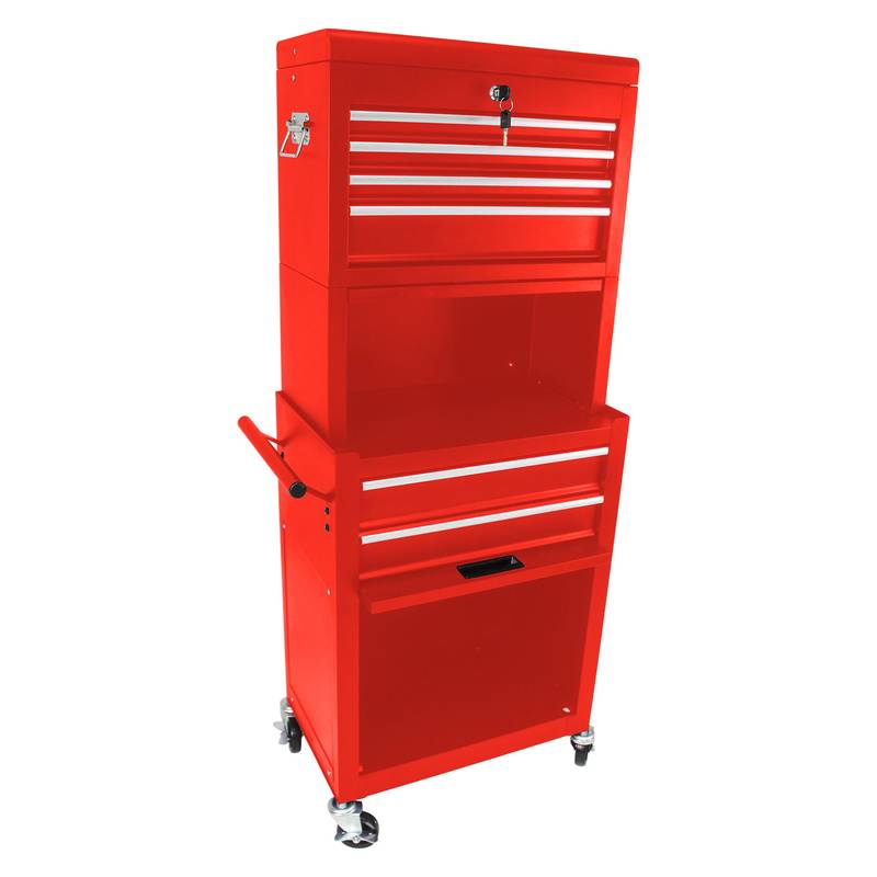 Rolling Red Tool Chest with Wheels & Drawers