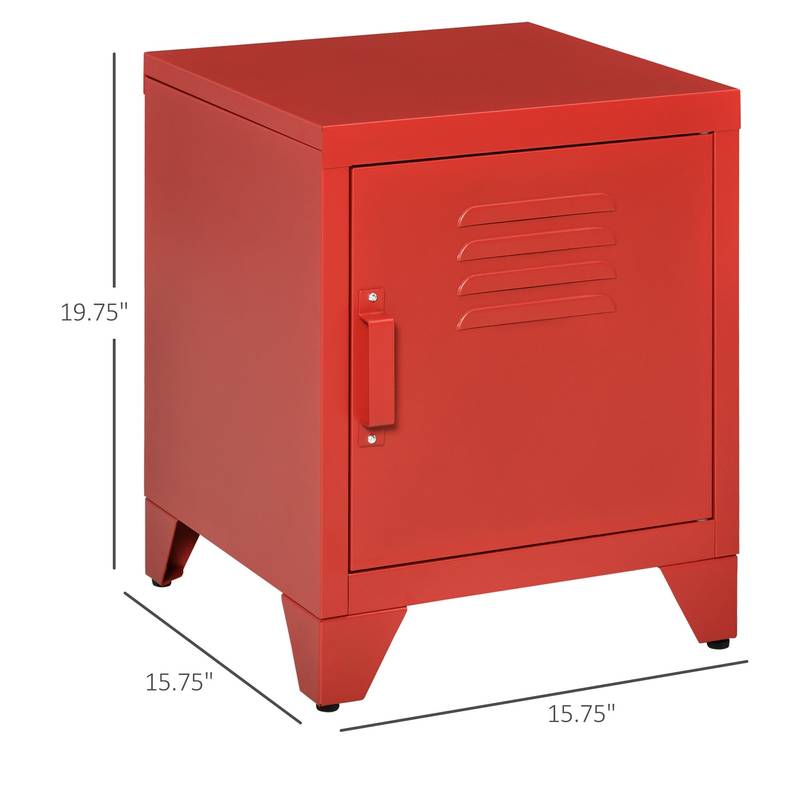Chic Red Locker End Table