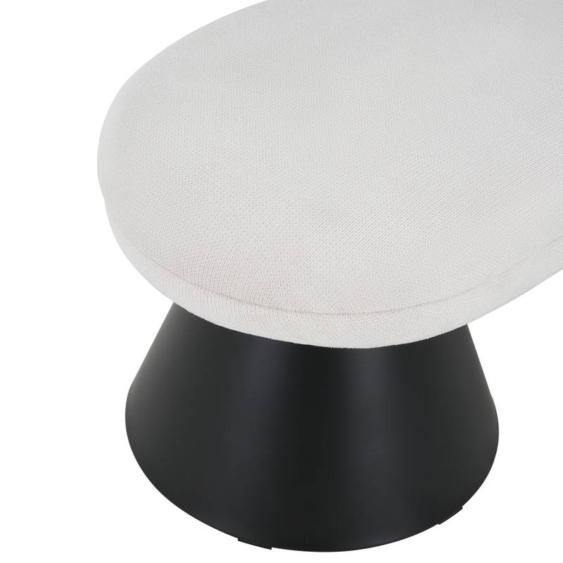 Stylish Beige Upholstered Bench with Black Legs