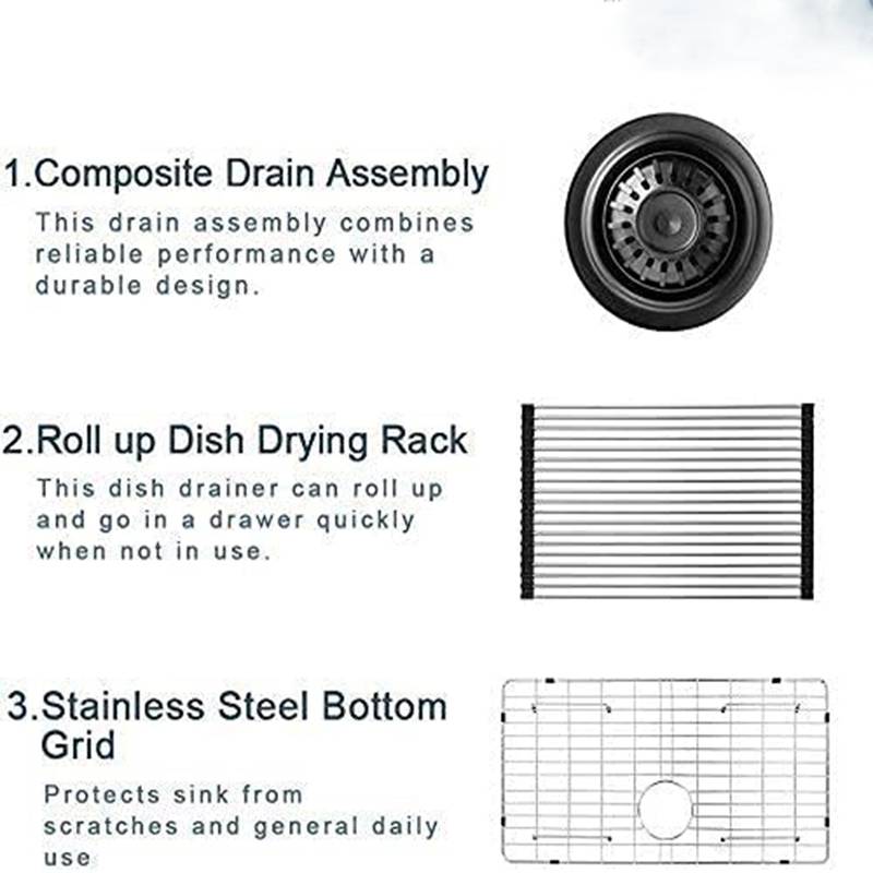 Sleek Black Undermount Kitchen Sink