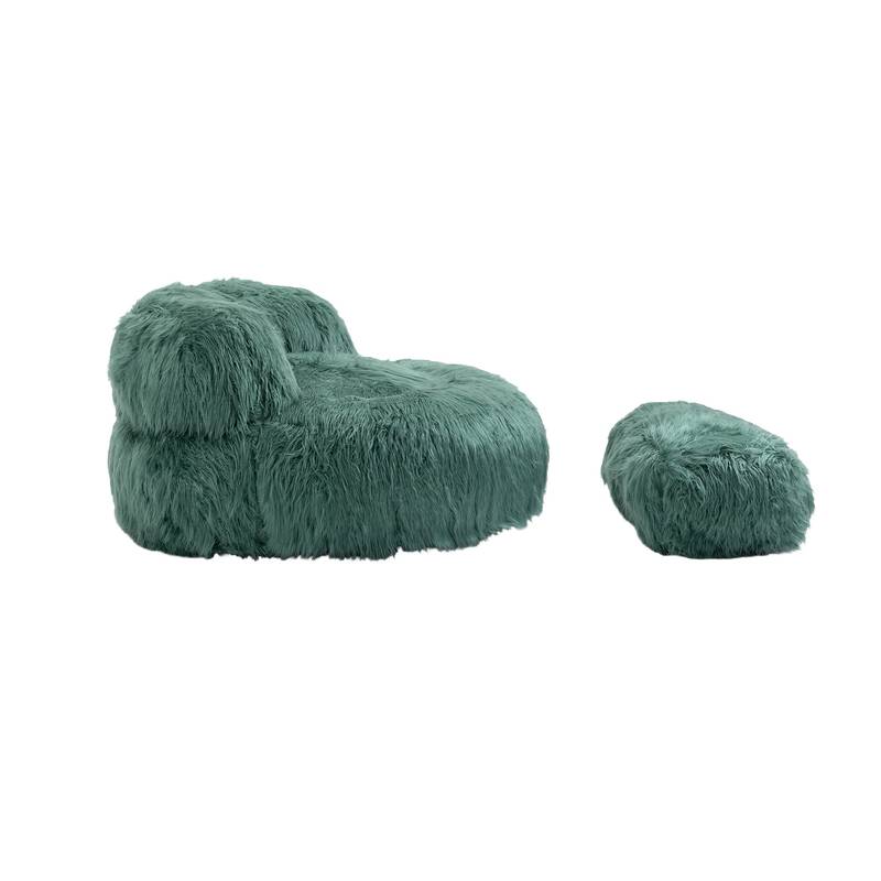ChillNest Bean Bag Chair with Ottoman - Relax in Style! (Mint Green)