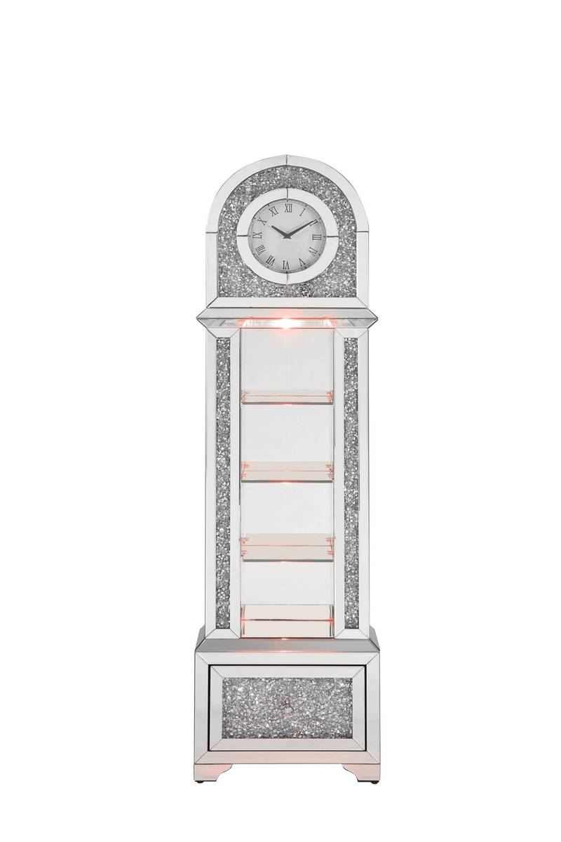 Noralie LED Grandfather Clock with Faux Diamond Accents