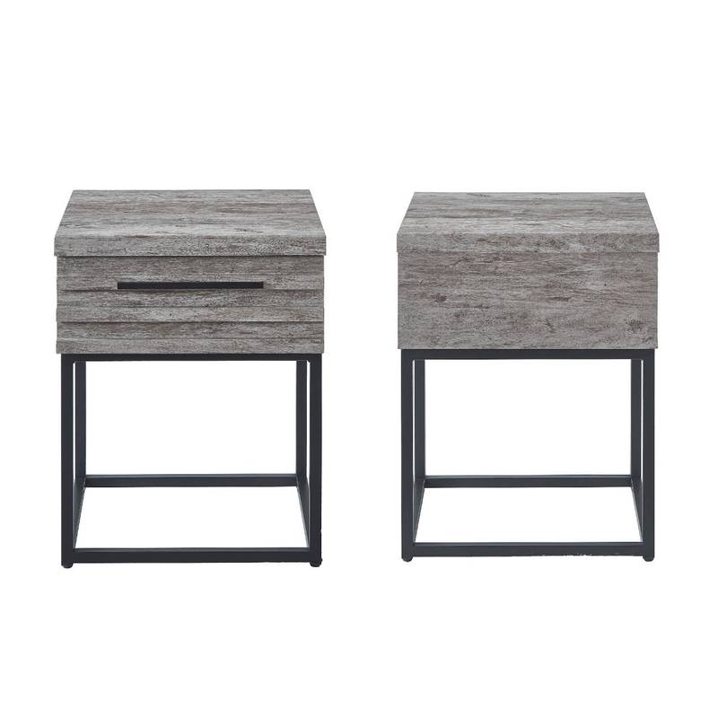 Belize Dream Bedroom Set: Chic Tufted Bed & Gray Nightstands