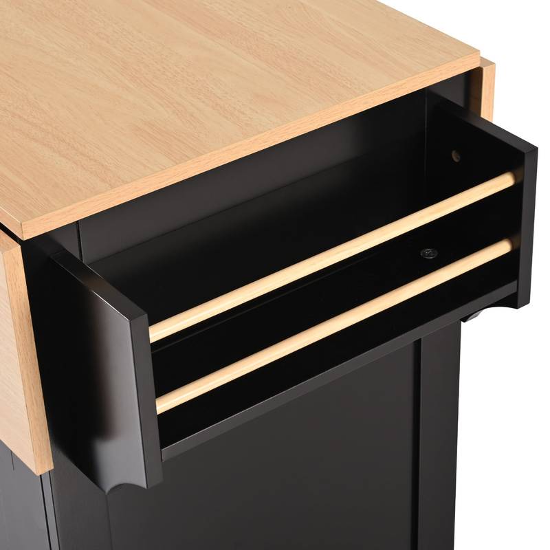 Versatile Kitchen Island Cart with Drop Leaves and Power Outlet