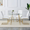 Chic Gold-Accent Dining Set with Cushioned Chairs