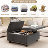 Sleek Storage Ottoman with Chic Nailhead Design