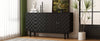 Sleek Black Sideboard with Stylish Curved Doors and Silver Handles