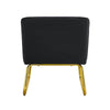 Chic Black Armless Sofa Chair with Gold Legs