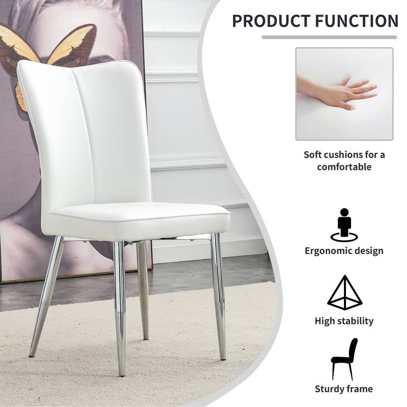 Chic White Dining Chair Set