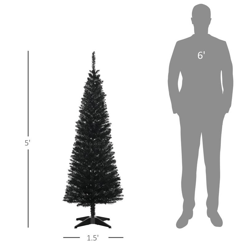 Slim & Stylish Black Pencil Christmas Tree