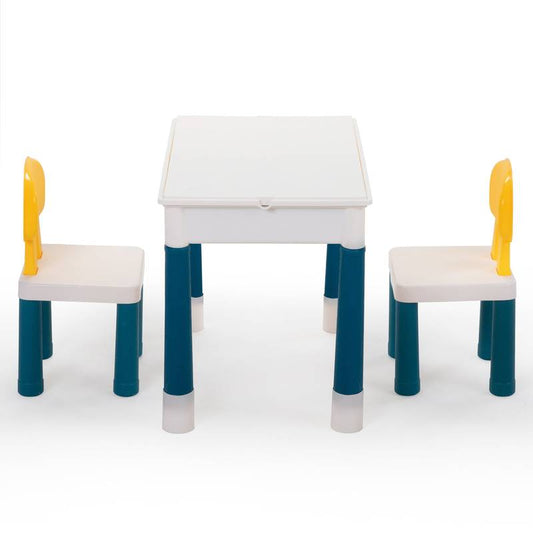 Versatile Block Table in Gray and Yellow