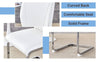 Chic White Curve Dining Chairs - Set of 4