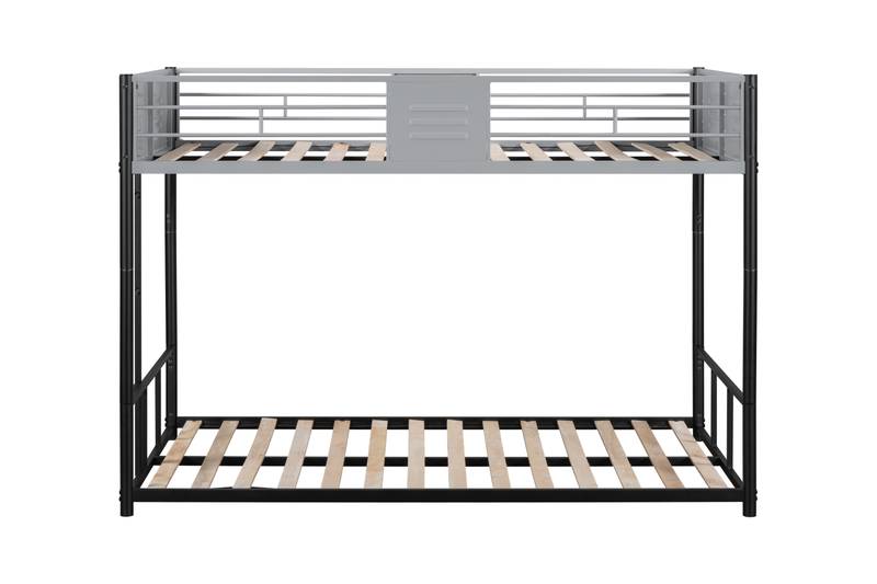 Sturdy Metal Twin Bunk Bed with Safety Guardrails