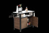 Wicker Rolling Outdoor Kitchen Cart with Stainless Steel Top