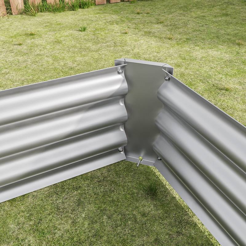 Shiny Silver Garden Bed for Fresh Greens