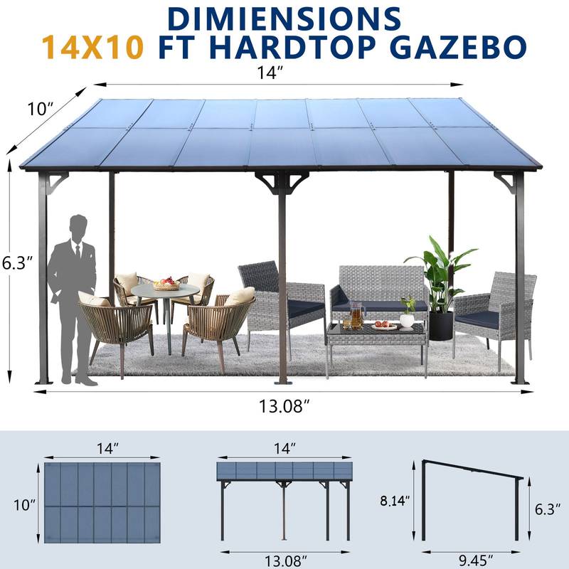 CozyMetal Patio Pergola Gazebo