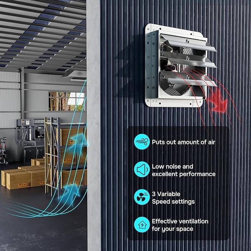 Smart Shutter Exhaust Fan - Perfect for Attics and Garages!