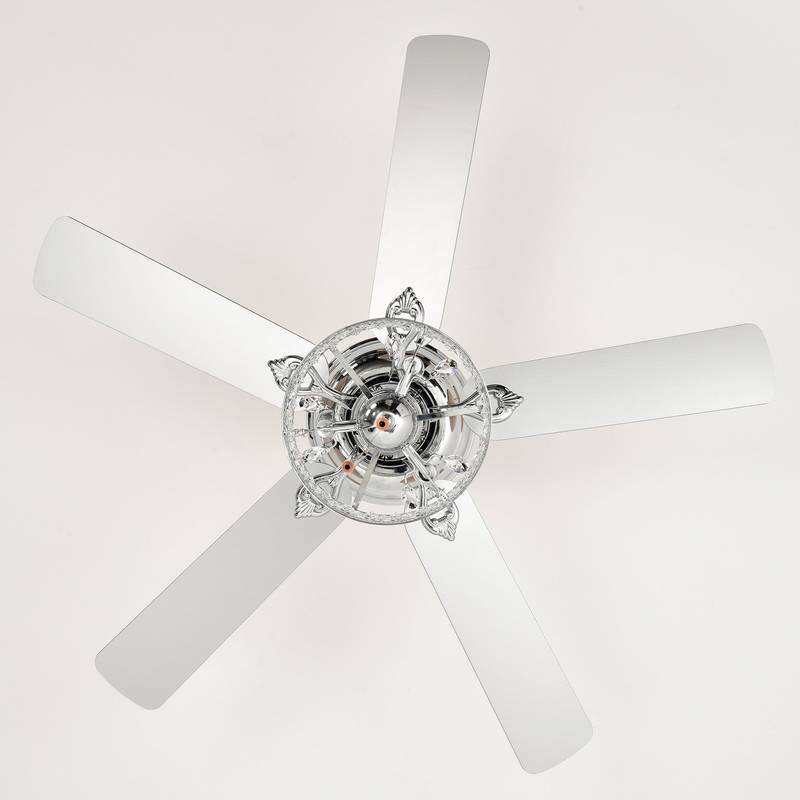 Chic Chrome Ceiling Fan with Pull Chain