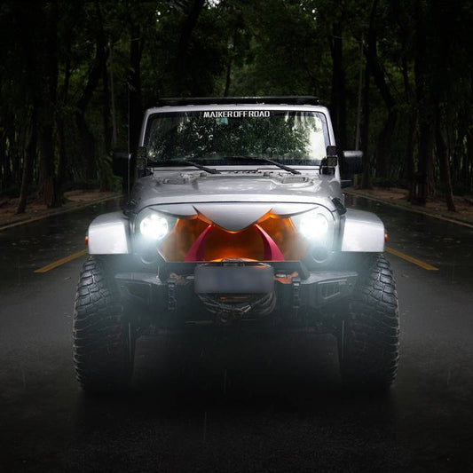 Spooky Jeep Grille Halloween Cover - Matte Black