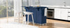 Navy Blue Rolling Kitchen Island with Drop Leaf & Storage
