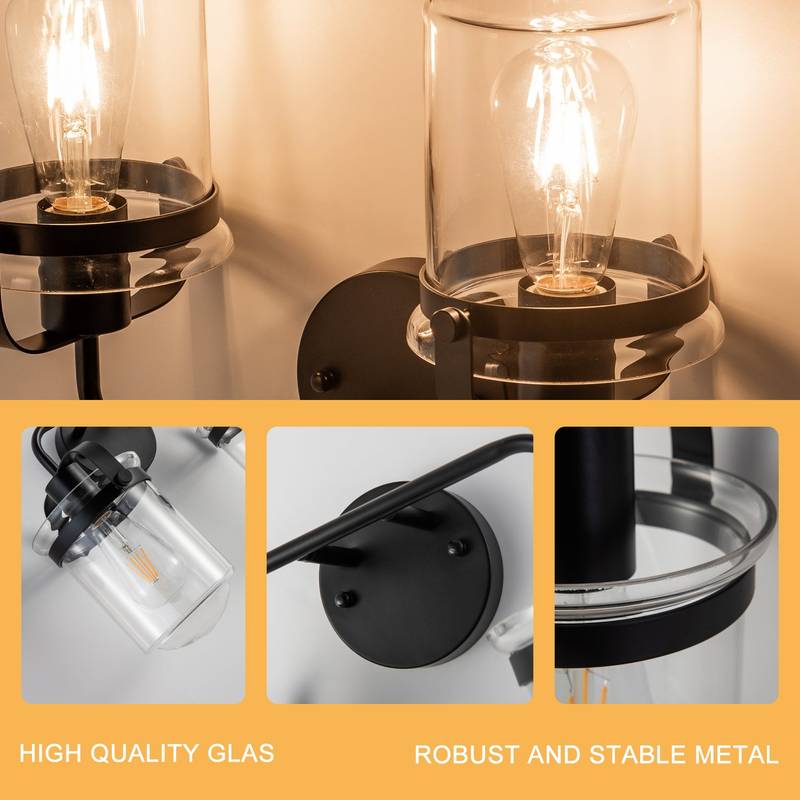 Clear Glass Industrial Sconce - Chic Lighting for Any Room