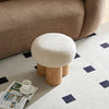 Cozy Mushroom Stool with Plush Cushion & Rustic Charm