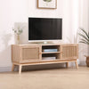 Boho Chic TV Stand - Stylish Rattan Console with Adjustable Shelves
