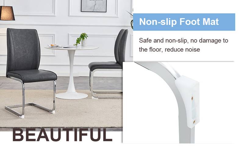 Sleek Gray Arch Dining Chairs - Set of 4