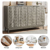 Chic Grey Buffet Cabinet with Stylish Diamond Doors