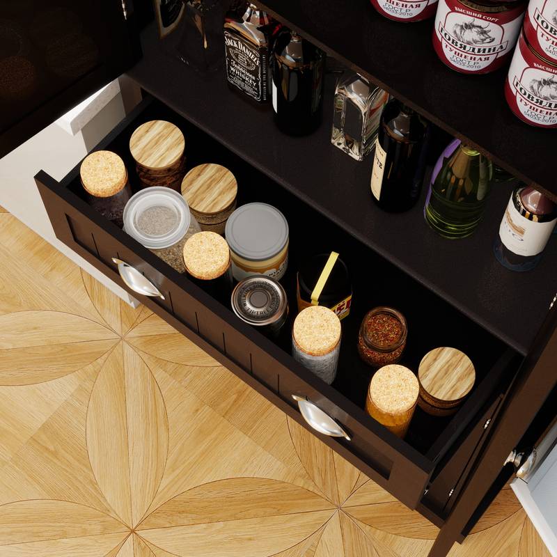 Chic Pantry Cabinet with Custom Shelves