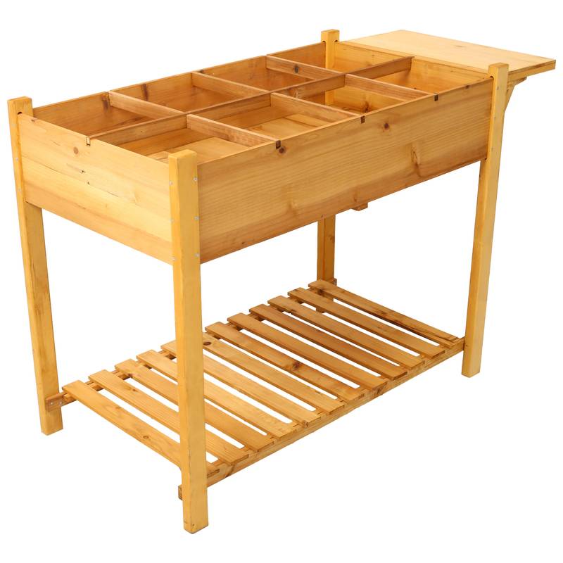 Garden Buddy Elevated Planter with Foldable Table & Storage
