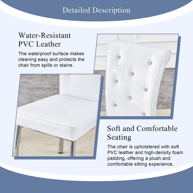 Chic Alligator Skin Dining Chairs with Crystal Accents