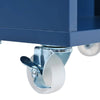 Navy Rolling Kitchen Island with LED Lights & Storage