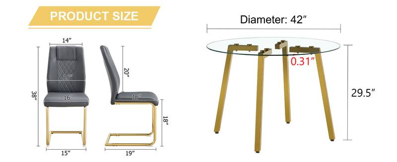Chic Glass & Gray Dining Set