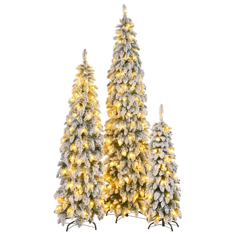 “Frosted Slim Pre-Lit Christmas Tree Set”