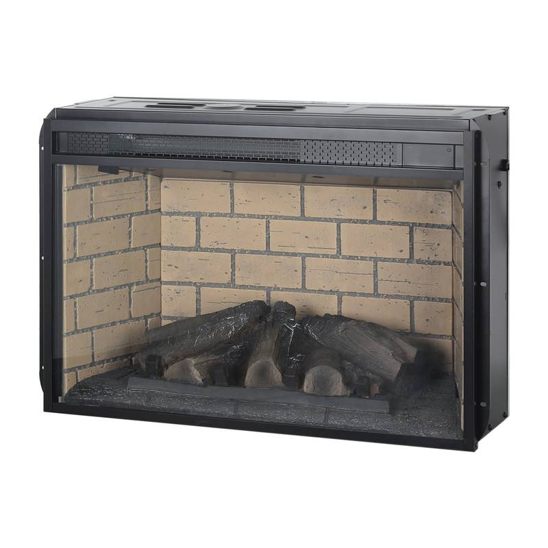 Cozy Infrared Fireplace Insert with Brick Design