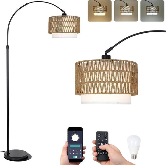 Chic Arc Floor Lamp with Remote - Stylish LED Design for Any Room