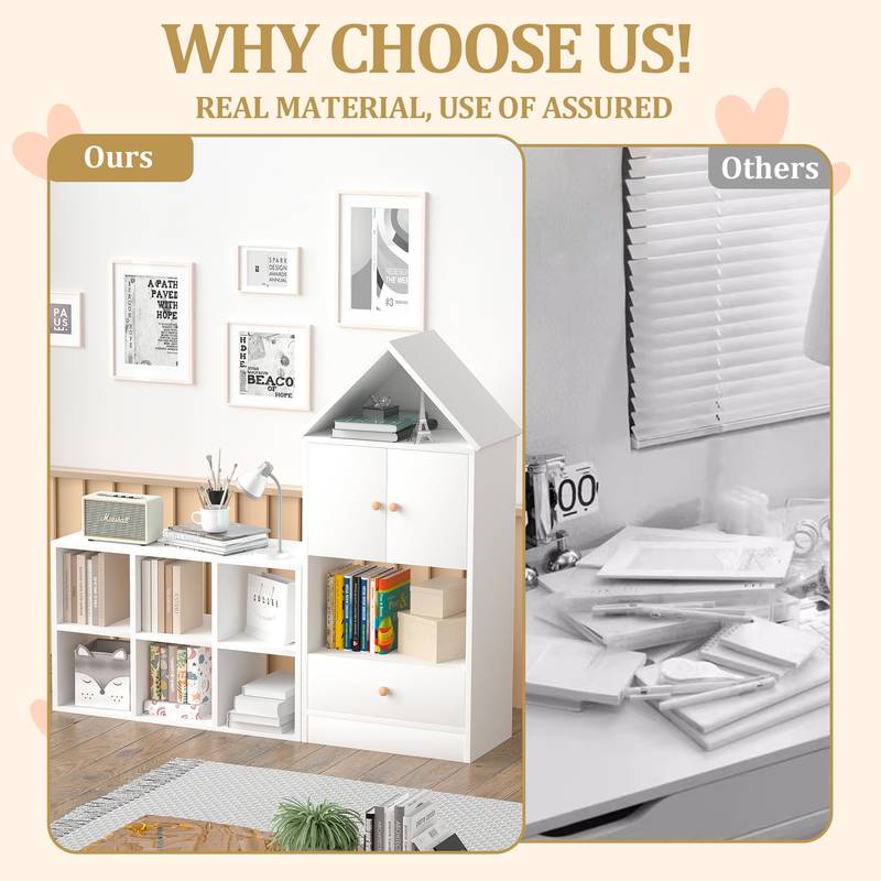 Playful House Bookshelf - Fun & Functional Storage for Kids!