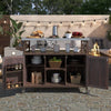 Rustic Rolling Outdoor Kitchen Bar & Grill Station