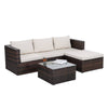 Chic Outdoor Wicker Lounge Set with Glass Table