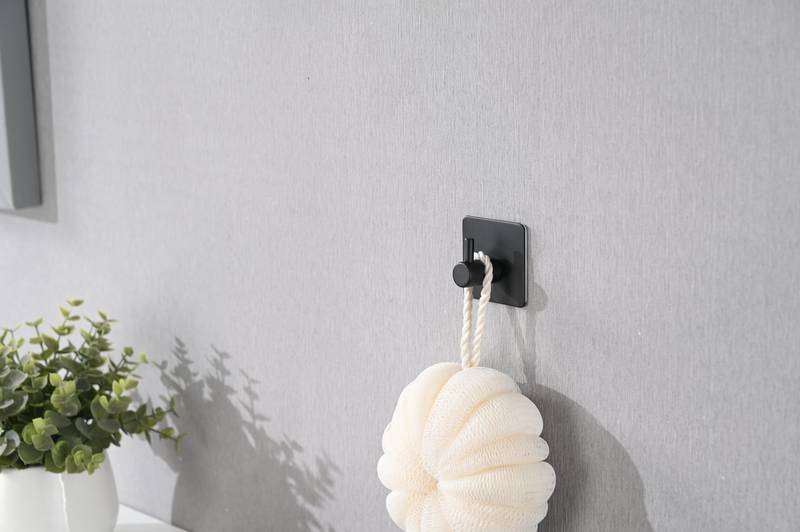 Sleek Matte Black Bathroom Hardware Set